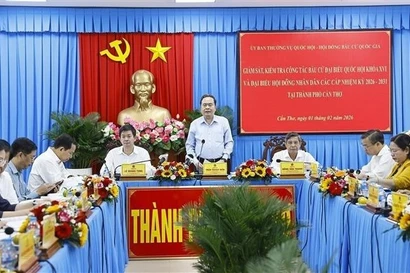 Presidente de Asamblea Nacional inspecciona preparativos electorales en Can Tho