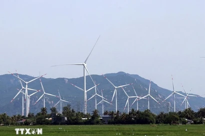 Un proyecto de energía eólica en la provincia de Khanh Hoa (Foto: VNA)
