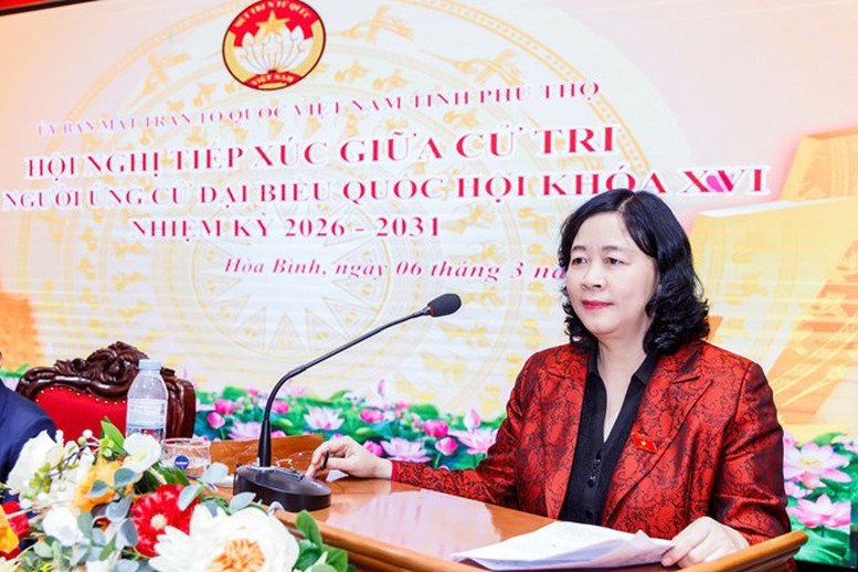 Bui Thi Minh Hoai, presidenta del Frente de la Patria de Vietnam. Foto: chinhphu.vn