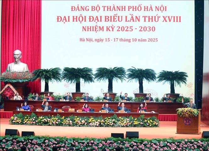 La XVIII Asamblea del Comité del Partido de Hanoi, período 2025-2030 (Fuente: VNA)