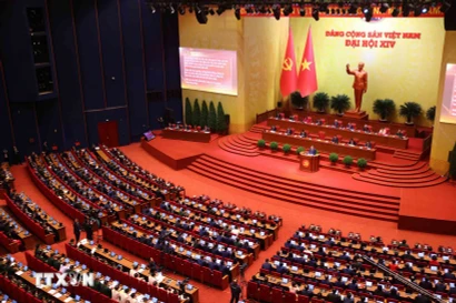 La sesión inaugural del XIV Congreso Nacional del Partido Comunista de Vietnam (Foto: VNA)
