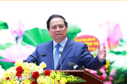 El primer ministro Pham Minh Chinh habla en el evento (Fuente: VNA)