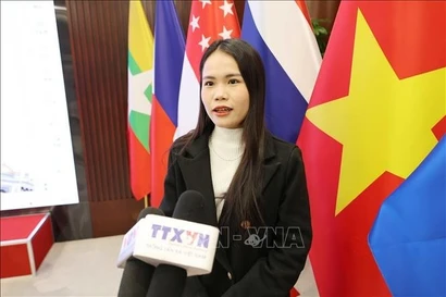 Nguyen Thi Lan Anh, estudiante de maestría en la Universidad de Negocios y Economía Internacionales de Beijing (Foto: VNA)