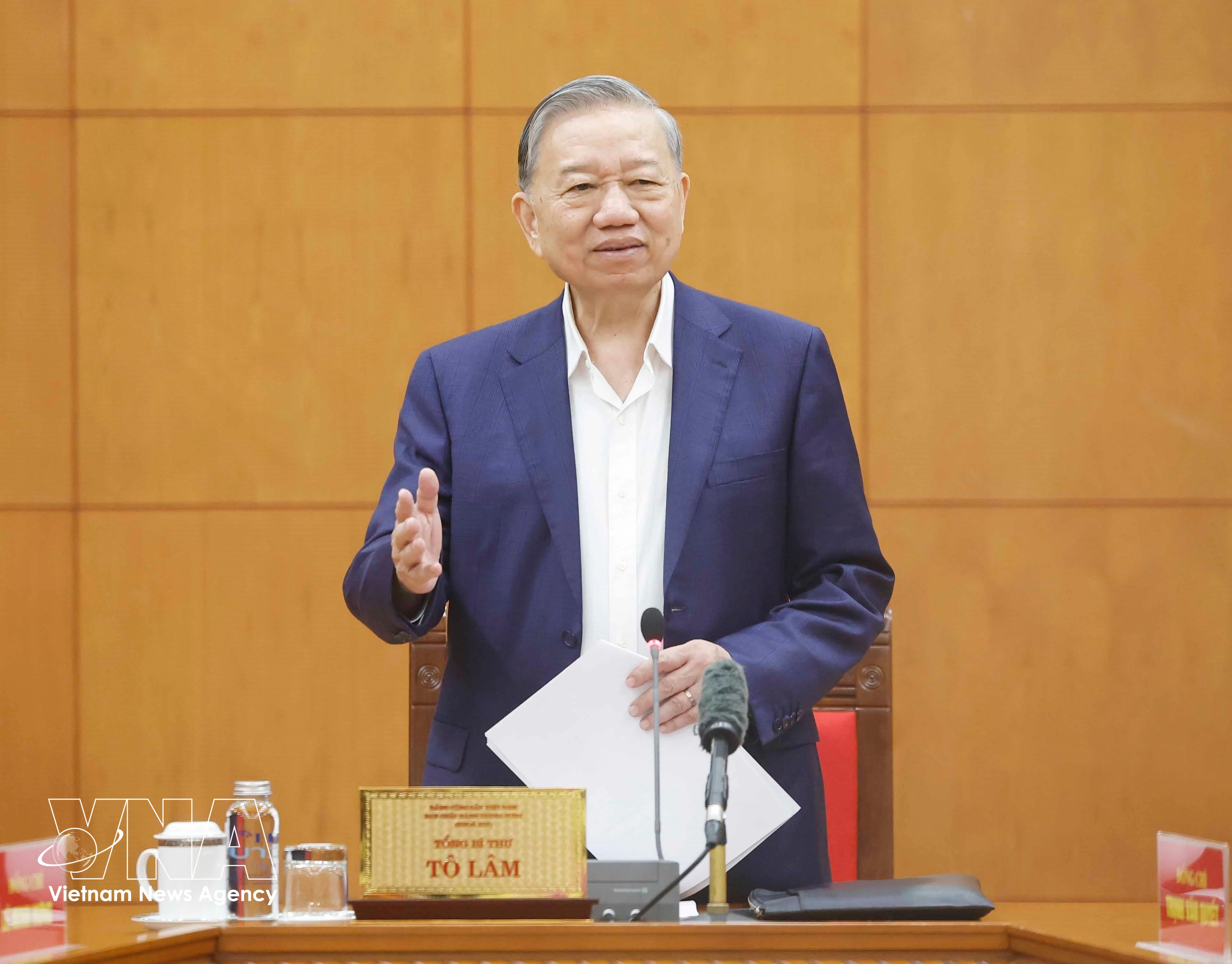El secretario general del Partido Comunista de Vietnam, To Lam, interviene en la cita (Foto: VNA)