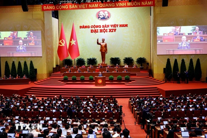 En el XIV Congreso Nacional del Partido Comunista de Vietnam. (Fuente: VNA)