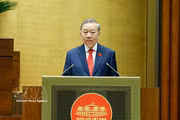 El secretario general del Partido Comunista de Vietnam y presidente de la República, To Lam, pronuncia su discurso de toma de posesión del nuevo cargo (Foto: VNA)