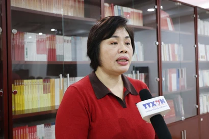 La profesora Pan Jin'e, investigadora principal del Instituto de Estudios Marxistas de la Academia de Ciencias Sociales de China. (Foto: VNA)