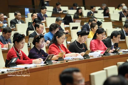 Diputadas en una sesión de la Asamblea Nacional de Vietnam (XV Legislatura). Foto: VNA