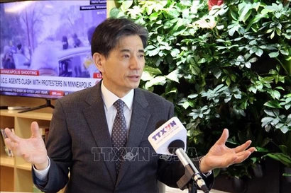 El vicepresidente ejecutivo de la Asociación de intercambio cultural y económico Corea del Sur-Vietnam (KOVECA), Kwon Sung Taek. (Foto: VNA)