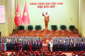 La clausura del XIV Congreso Nacional del Partido. (Foto: VNA)