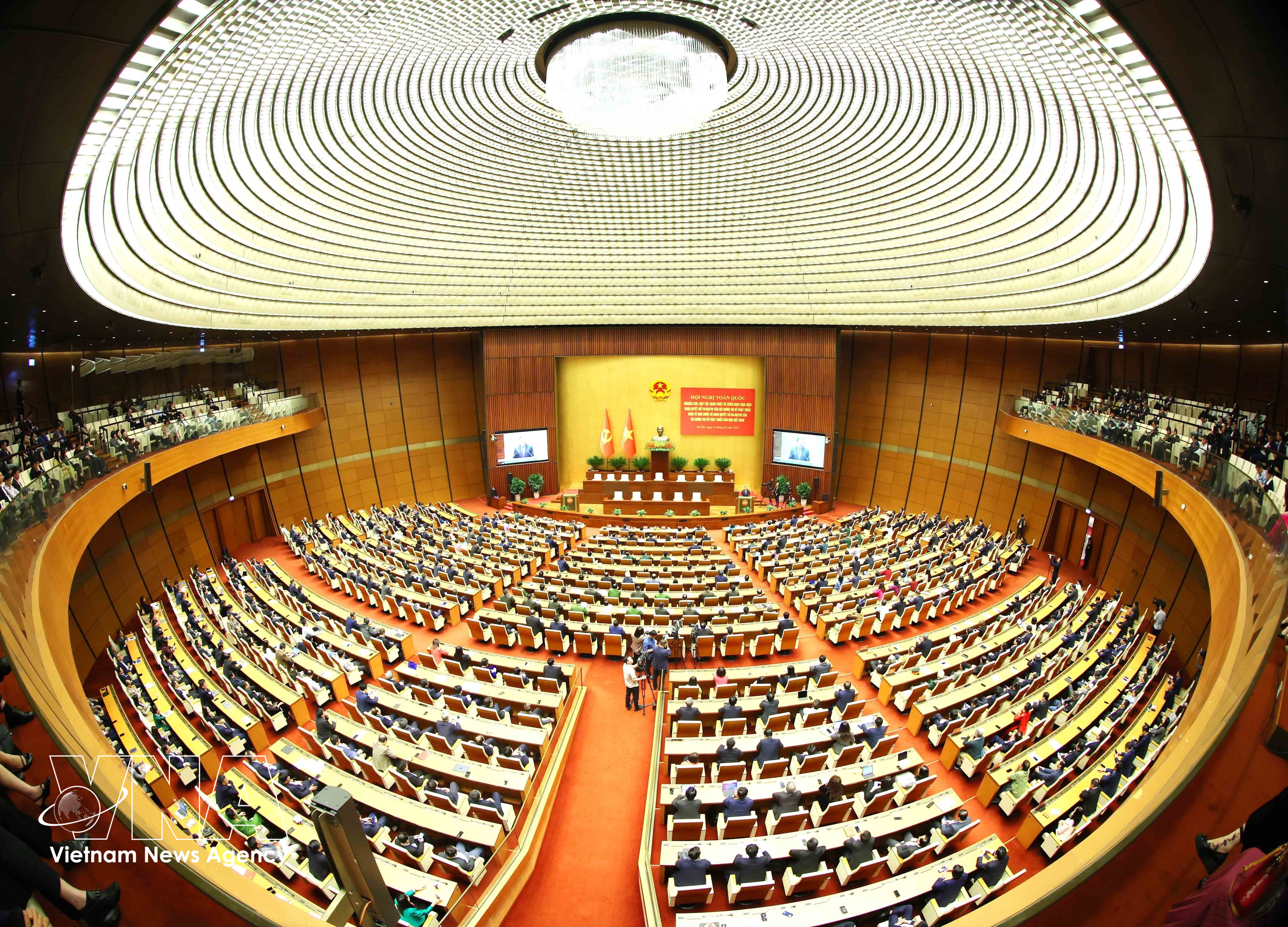 La conferencia nacional para estudiar, difundir y poner en práctica las resoluciones del Buró Político. (Foto: VNA)