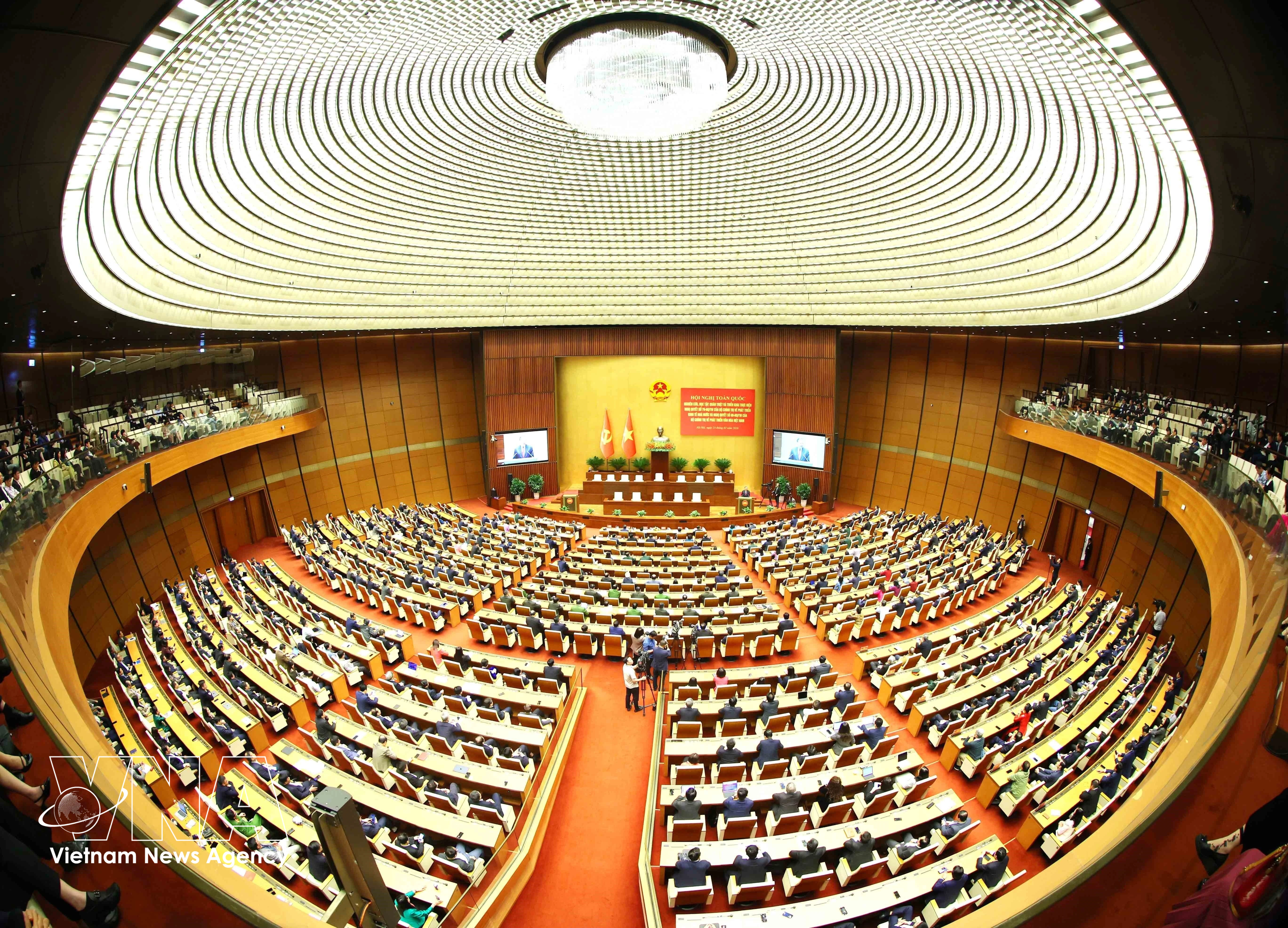 La conferencia nacional para estudiar, difundir y poner en práctica las resoluciones del Buró Político. (Foto: VNA)