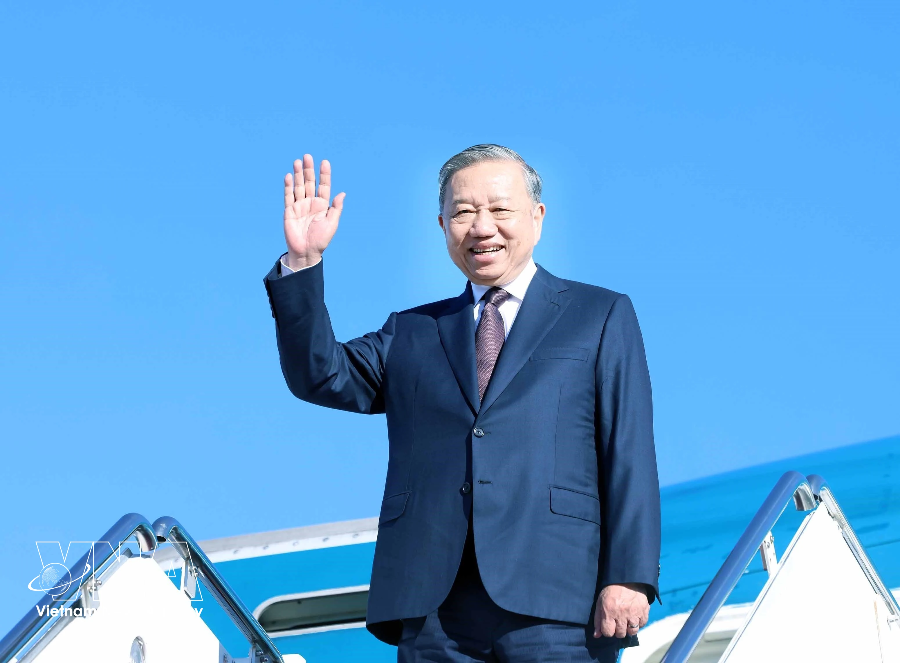 El secretario general del PCV, To Lam, concluye su participación en la reunión inaugural de la Junta de Paz sobre Gaza en Estados Unidos. Foto: VNA
