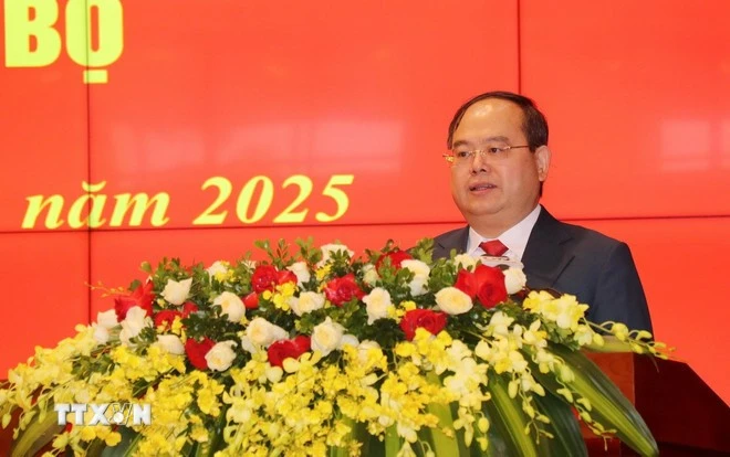 El secretario del Comité del Partido Comunista de Vietnam en Quang Ninh, Quan Minh Cuong (Foto: VNA)