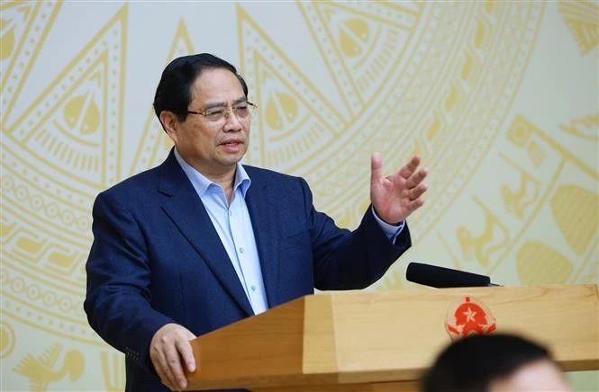 El primer ministro Pham Minh Chinh en la primera reunión del Comité Directivo Nacional para la Implementación de la Resolución 79 (Foto: VNA)
