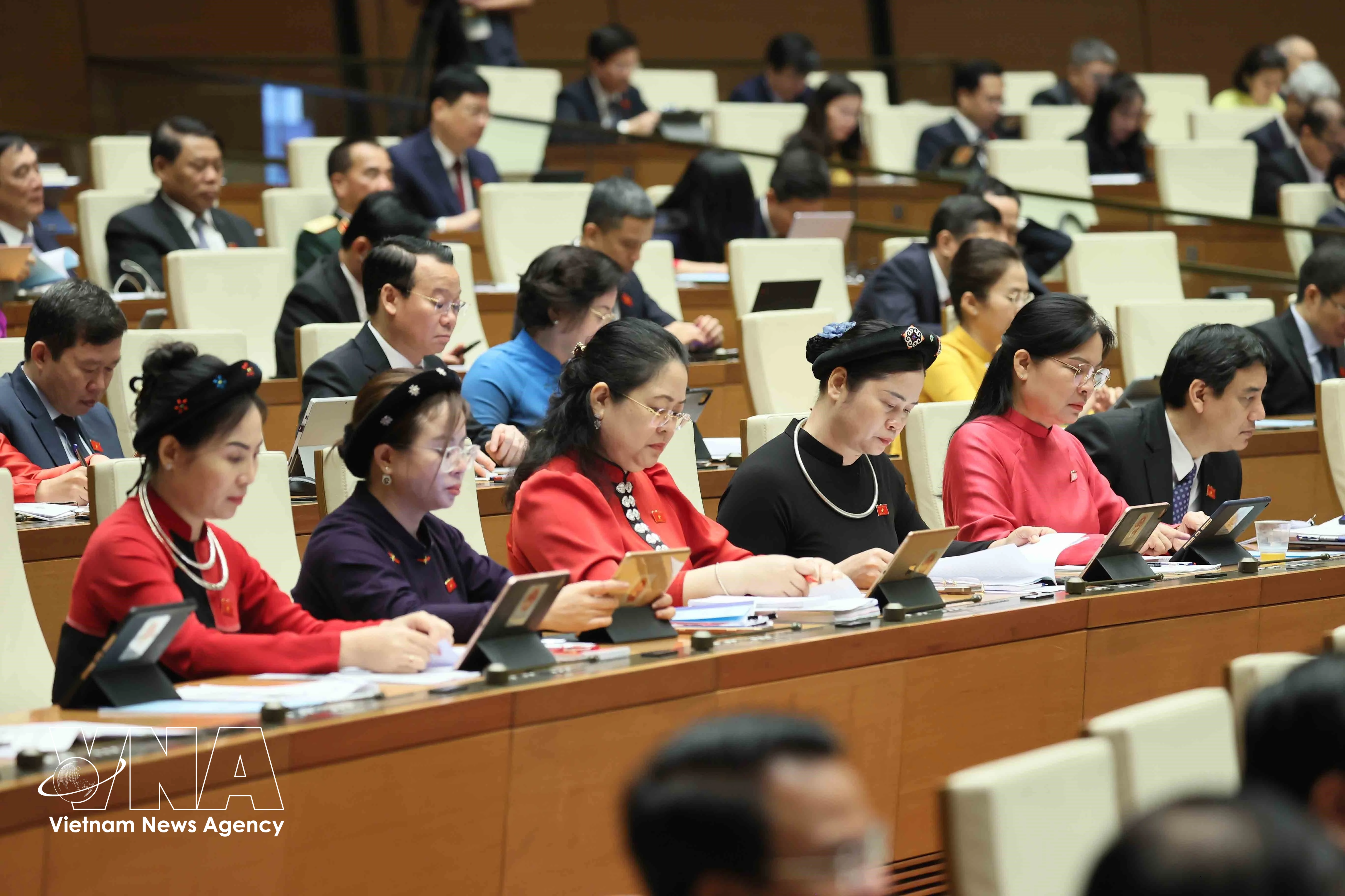 Diputadas en una sesión de la Asamblea Nacional de Vietnam (XV Legislatura). Foto: VNA