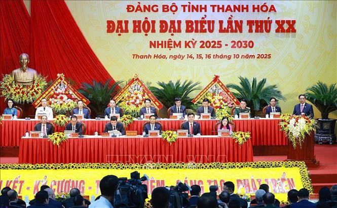 La XX Asamblea del Comité partidista de Thanh Hoa para el mandato 2025-2030 (Foto: VNA)