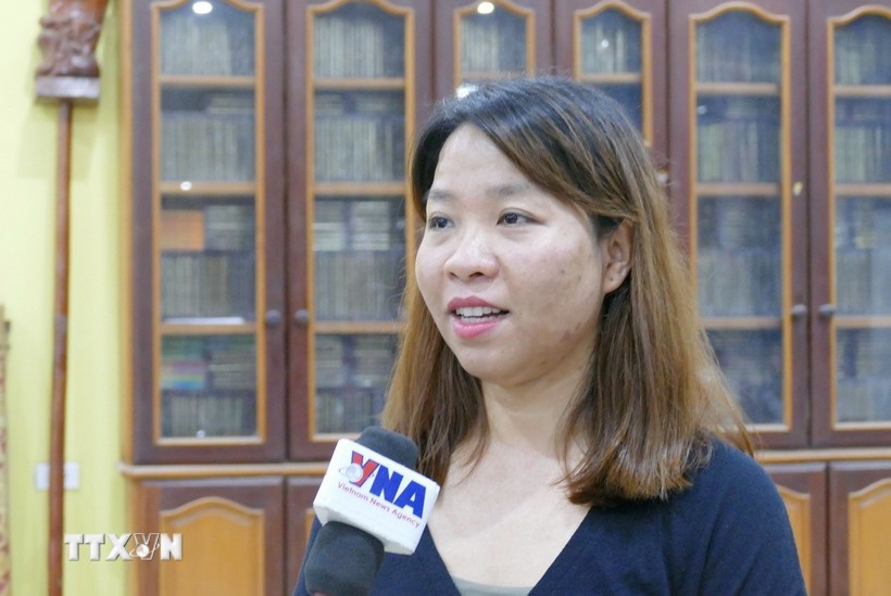 Nguyen Thi Thu Huyen, jefa de la Oficina de la Asociación de Vietnamitas en Vientián (Foto: VNA)
