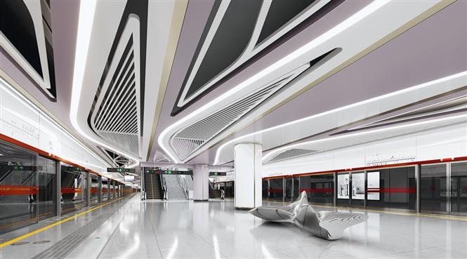 Vista en perspectiva de la estación Tao Dan de la línea 2 del metro (Ben Thanh - Tham Luong) (Foto: VNA)