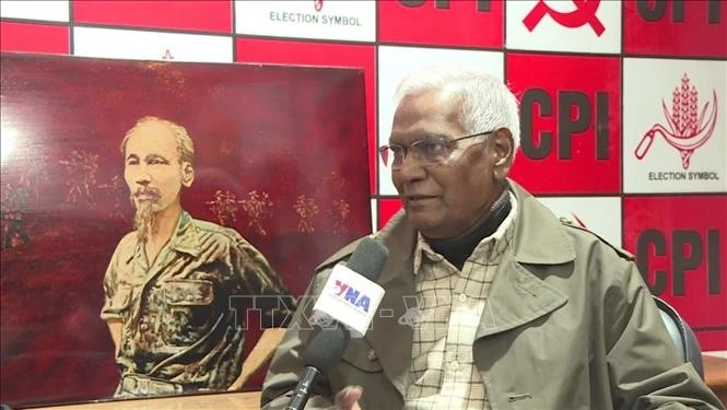 El secretario general del Partido Comunista de la India, Doraisamy Raja (Foto: VNA)