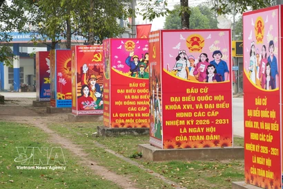 Las pancartas electorales en la provincia de Phu Tho (Fuente: VNA)
