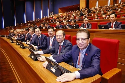 Los delegados participan en la sesión preparatoria del XIV Congreso Nacional del Partido Comunista de Vietnam. (Foto: VNA)