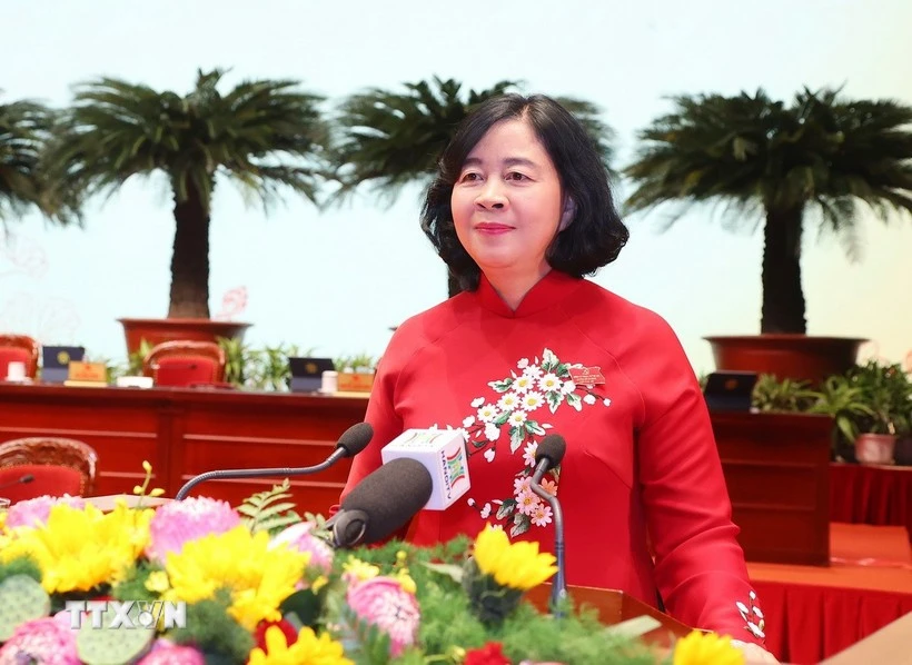 Bui Thi Minh Hoai, secretaria del Comité Central del Partido y presidenta del Frente de la Patria de Vietnam (FPV) (Fuente: VNA)