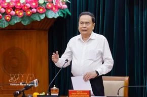 El presidente de la Asamblea Nacional de Vietnam, Tran Thanh Man, en la reunión. (Foto: VNA)