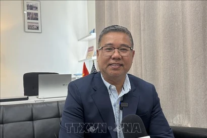 El presidente del Club de Negocios y Patriotas de la región del DMV en Estados Unidos, Nguyen Quang Thanh. (Fuente: VNA)