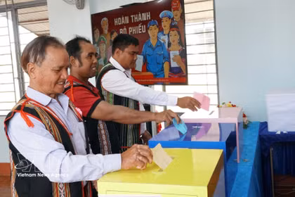 Votantes en la provincia de Gia Lai. (Fuente: VNA)