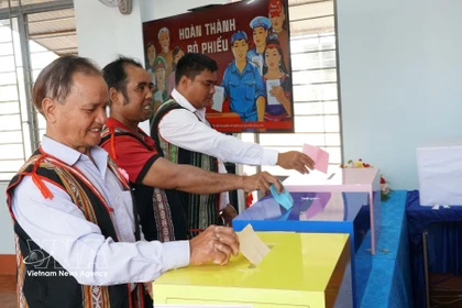 Votantes en la provincia de Gia Lai. (Fuente: VNA)