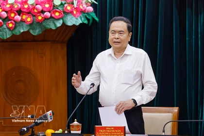 El presidente de la Asamblea Nacional de Vietnam, Tran Thanh Man, en la reunión. (Foto: VNA)