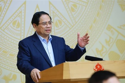 El primer ministro Pham Minh Chinh en la primera reunión del Comité Directivo Nacional para la Implementación de la Resolución 79 (Foto: VNA)