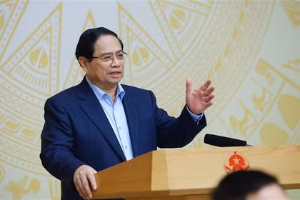 El primer ministro Pham Minh Chinh en la primera reunión del Comité Directivo Nacional para la Implementación de la Resolución 79 (Foto: VNA)