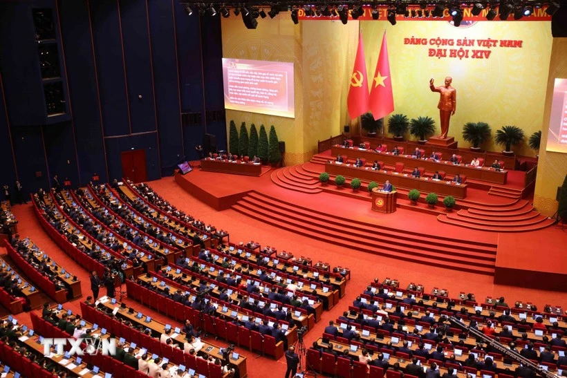 La sesión inaugural del XIV Congreso Nacional del Partido Comunista de Vietnam (Foto: VNA)