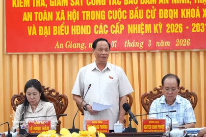 El vicepresidente de la Asamblea Nacional, Tran Quang Phuong, interviene en la reunión (Foto: VNA)