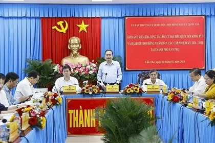 Presidente de Asamblea Nacional inspecciona preparativos electorales en Can Tho
