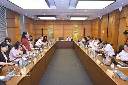 Delegaciones de la Asamblea Nacional de las provincias de Bac Ninh y Ca Mau mantuvieron conversaciones en sus respectivos grupos. (Foto: VNA)