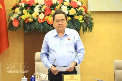 El presidente de la Asamblea Nacional, Tran Thanh Man, habla en la cita (Fuente: VNA)