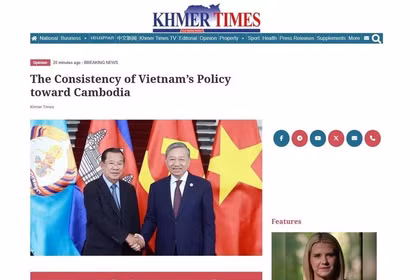 El artículo destacó que la coherencia de la política de Vietnam hacia Camboya (Fuente: VNA)