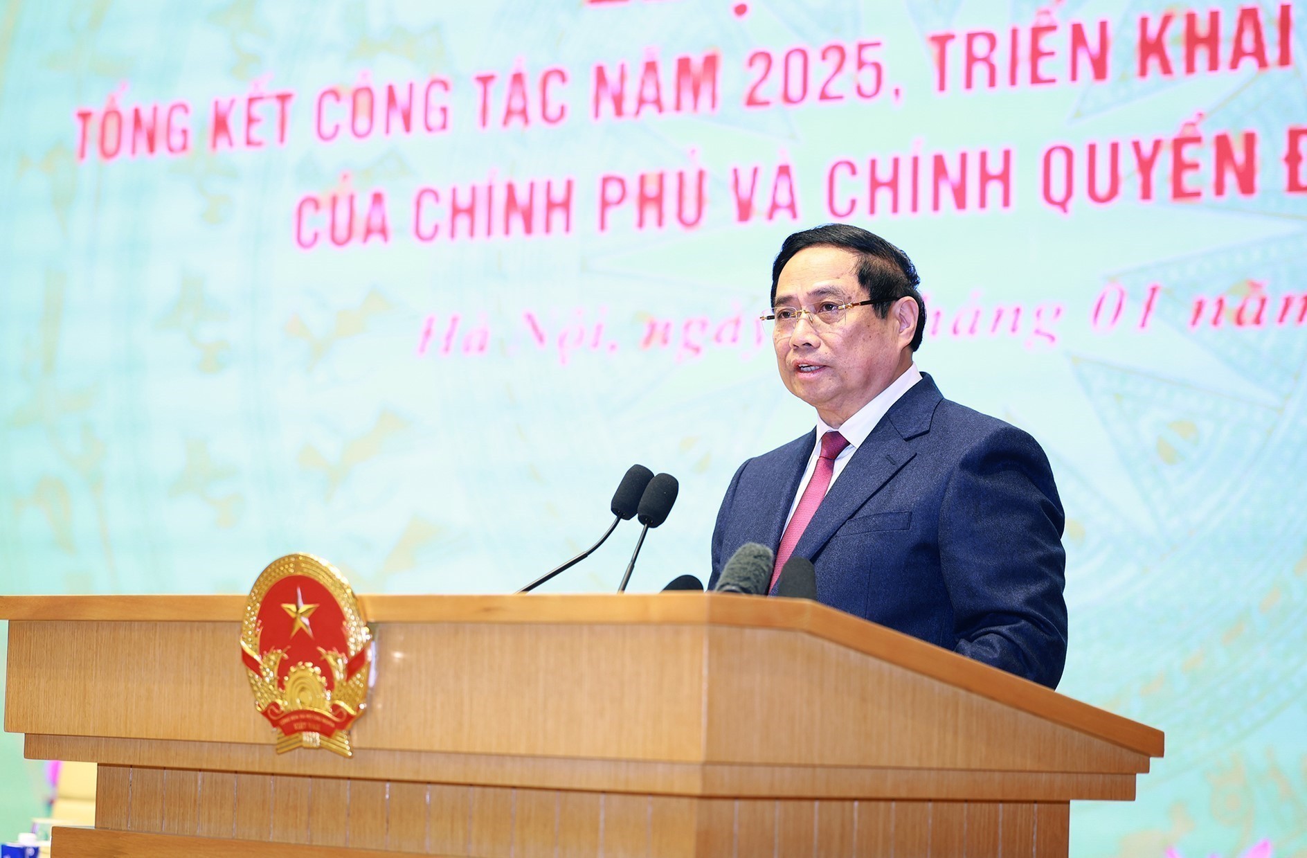 El primer ministro de Vietnam, Pham Minh Chinh, interviene en la cita (Foto: VNA)