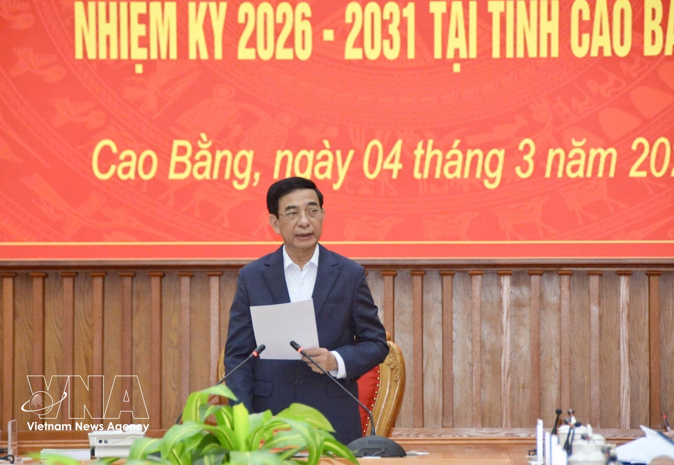 El ministro de Defensa de Vietnam, el general Phan Van Giang, habla en la reunión (Fuente: VNA)