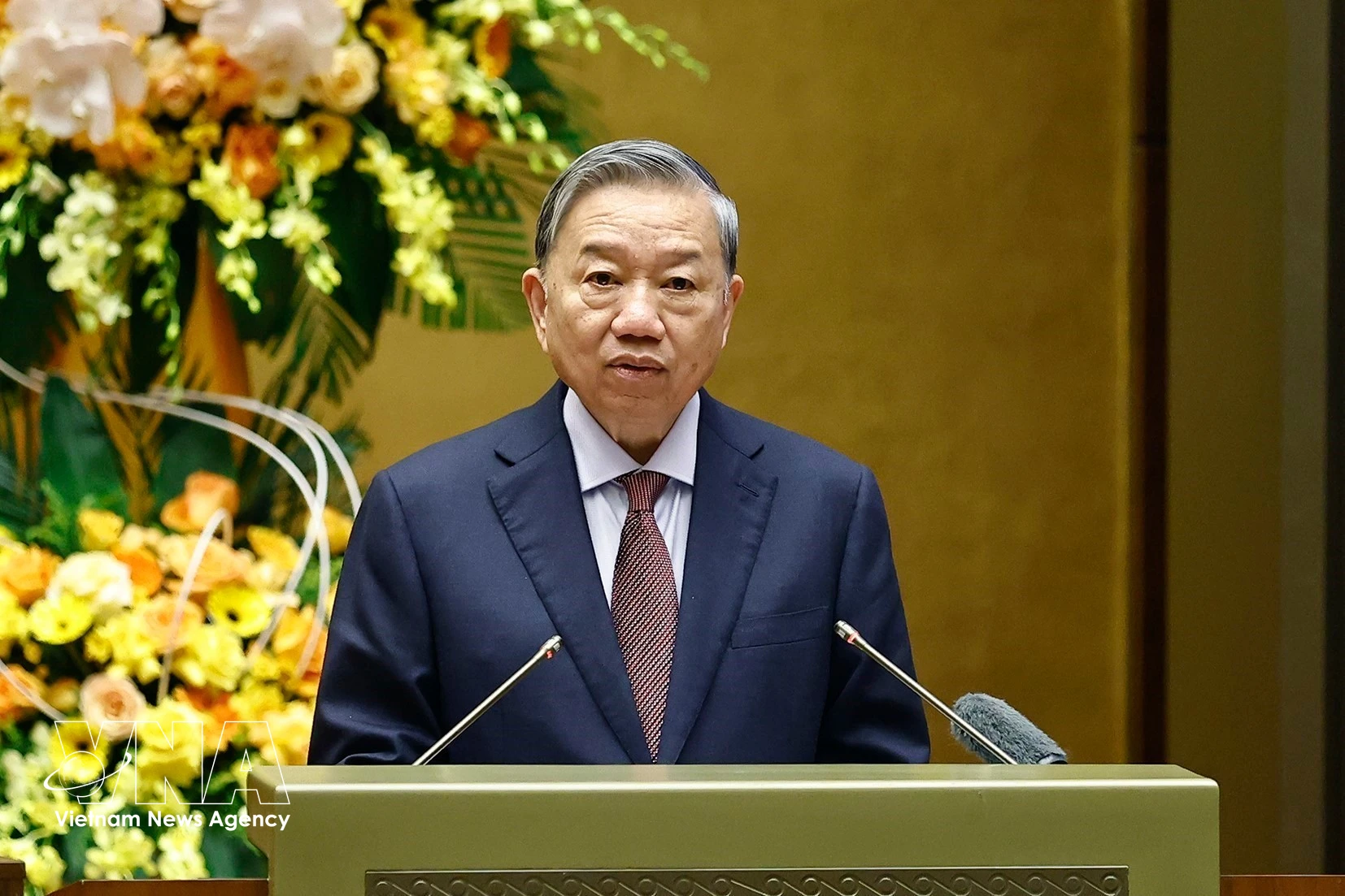 El secretario general del Partido Comunista de Vietnam, To Lam, habla en la cita (Foto: VNA)