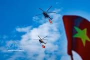 Ensayo de avión para el Día Nacional. Foto: VNA