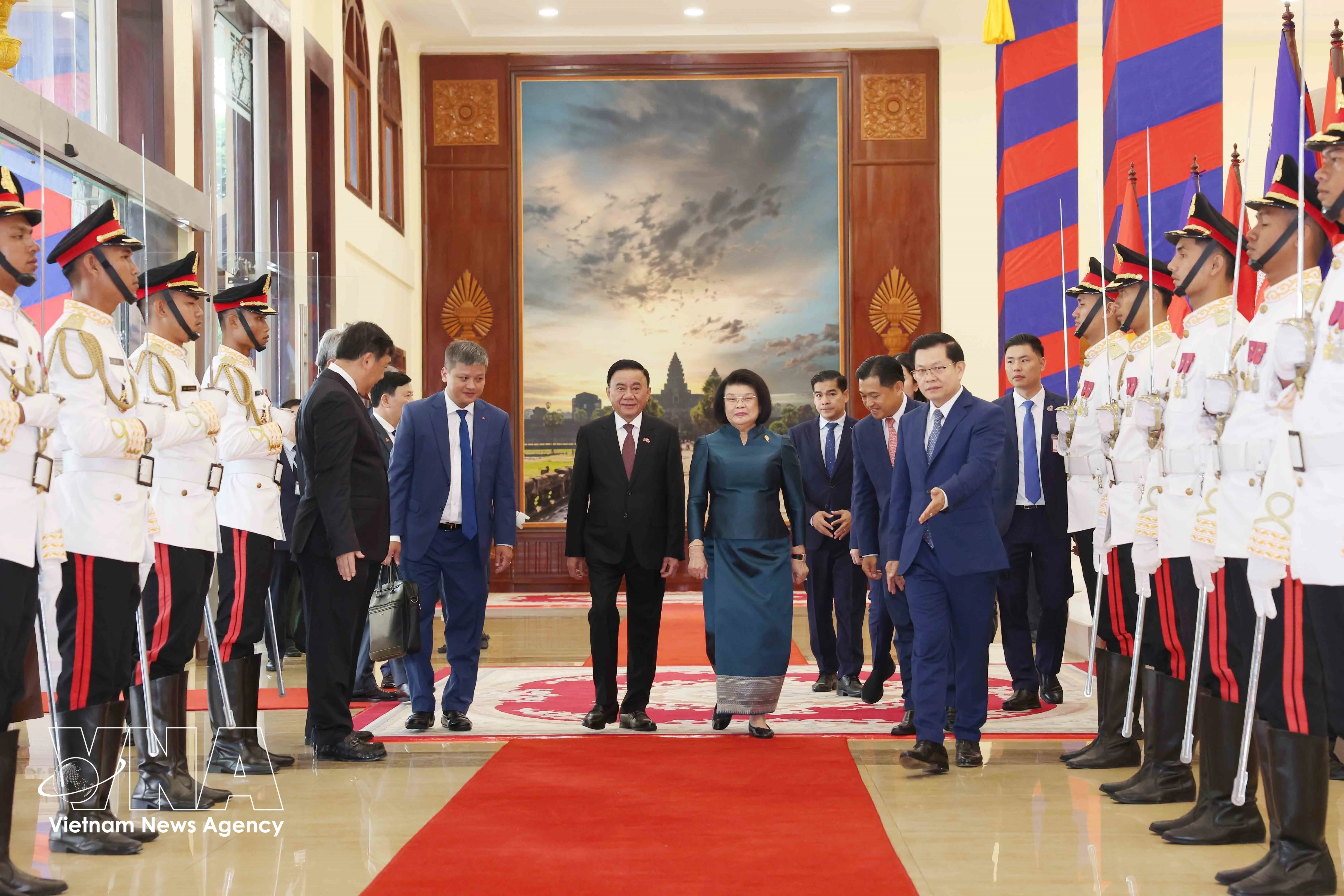 En la ceremonia de bienvenida (Foto: VNA)