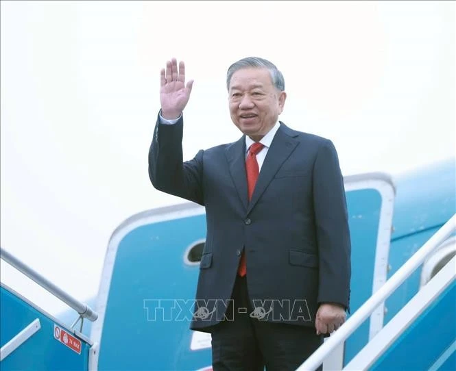 El secretario general del Partido Comunista de Vietnam, To Lam, parte de Hanoi para realizar una visita de Estado a Laos. Foto: VNA