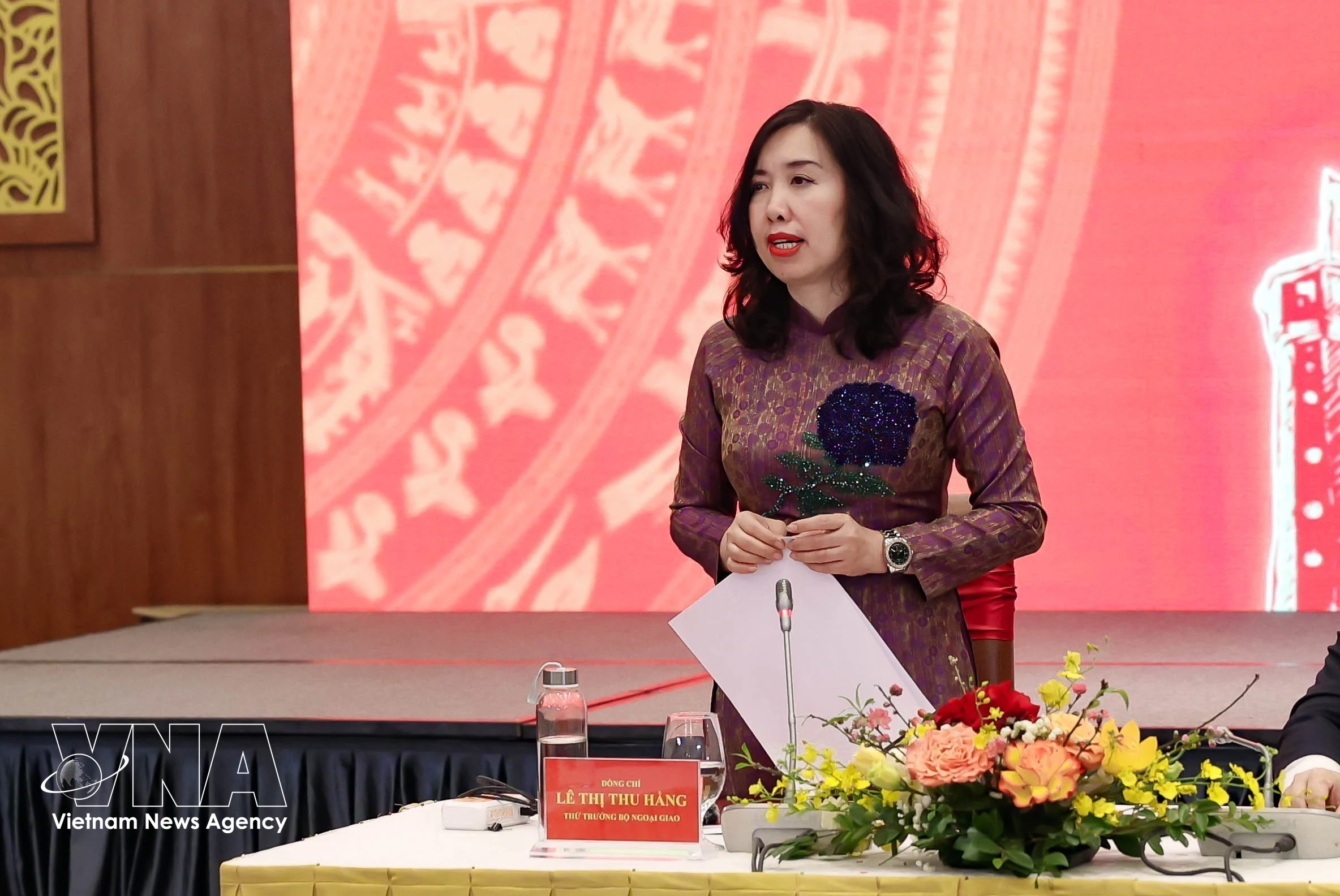 La viceministra vietnamita de Relaciones Exteriores Le Thi Thu Hang. Foto: VNA