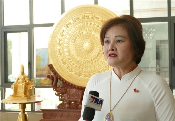 La presidenta del Consejo de Administración y directora general de la empresa Gold Phuc y vicepresidenta de la Asociación de Empresarios Vietnamitas en el Extranjero, Pham Thi Minh Huong (Foto: VNA)