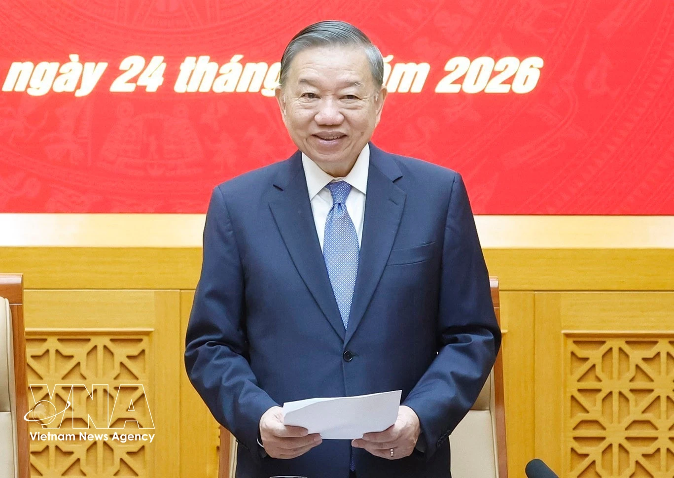El secretario general del Partido y presidente de Vietnam, To Lam, preside segunda reunión de Comisión Militar Central (Foto: VNA)