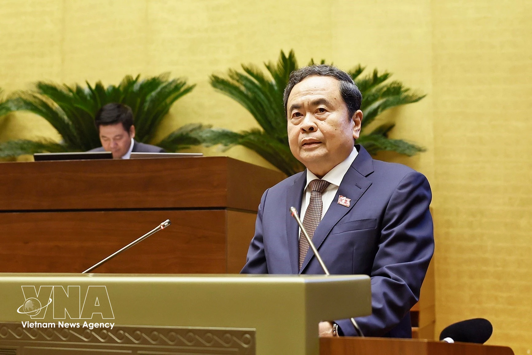 El presidente de la Asamblea Nacional de Vietnam, Tran Thanh Man, en la sesión de cláusura. (Foto: VNA)